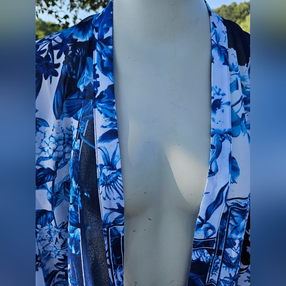 Chico's Patchwork Fringe Duster Travelers Collection - Picture 4 of 11